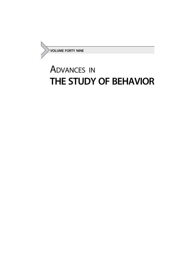 Advances In The Study Of Behavior Volume 49 1st Edition Marc Naguib