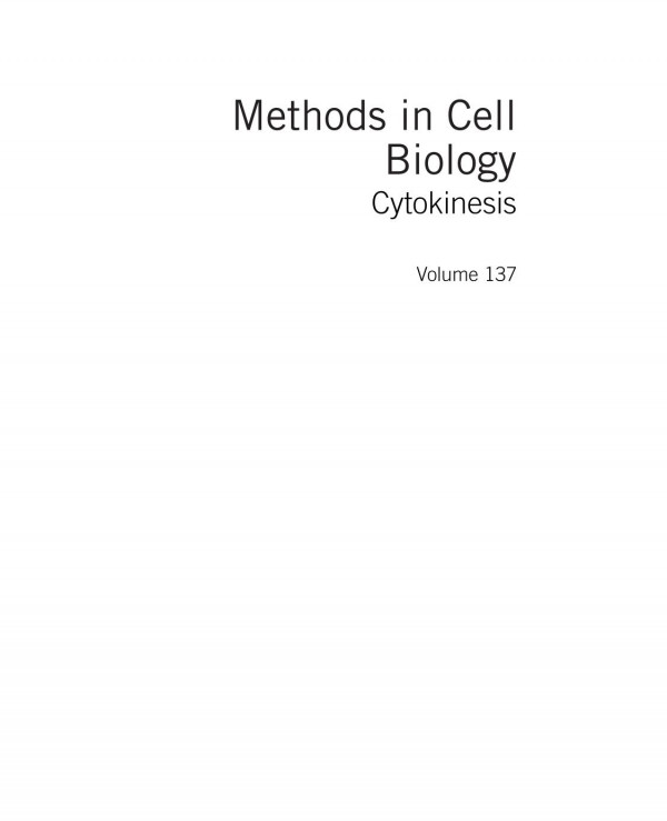 Cytokinesis 1st Edition Arnaud Echard Eds