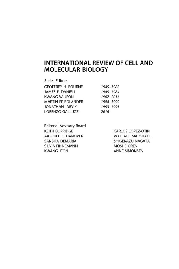 International Review Of Cell And Molecular Biology Volume 332 1st Edition Lorenzo Galluzzi Eds
