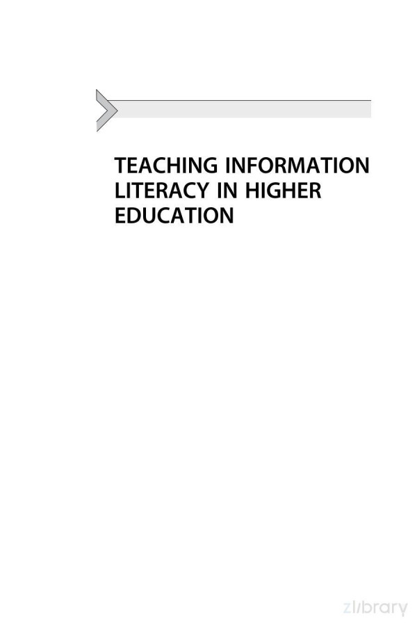 Teaching Information Literacy In Higher Education Effective Teaching And Active Learning 1st Edition Mariann Lokse