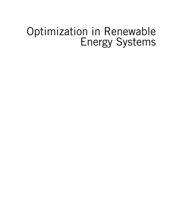 Optimization In Renewable Energy Systems Recent Perspectives 1st Edition Ozan Erdin Auth