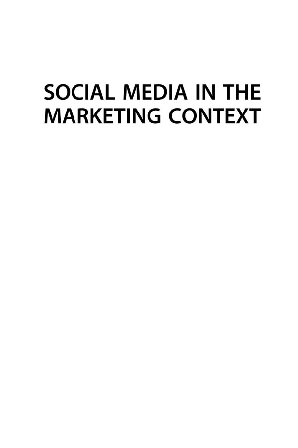 Social Media In The Marketing Context A State Of The Art Analysis And Future Directions 1st Edition Cherniece J Plume