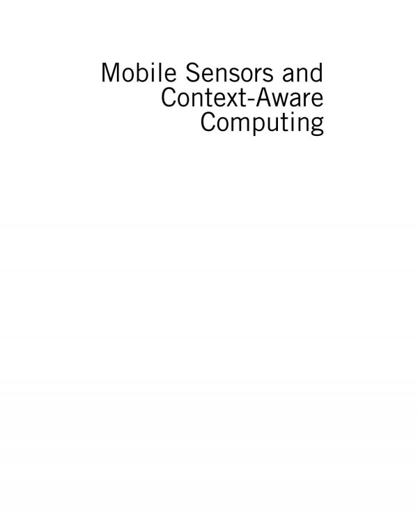 Mobile Sensors And Contextaware Computing 1st Edition Manish Gajjar Auth