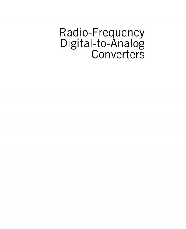 Radiofrequency Digitaltoanalog Converters Implementation In Nanoscale Cmos 1st Edition Morteza S Alavi