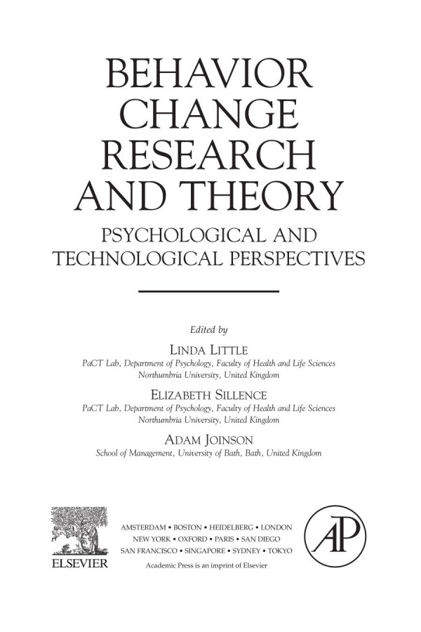 Behavior Change Research And Theory Psychological And Technological Perspectives 1st Edition Linda Little