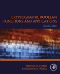 Cryptographic Boolean Functions And Applications 2nd Edition Thomas W Cusick And Pantelimon Stnic Auth