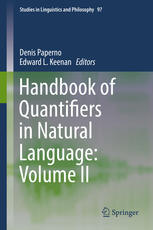 Handbook Of Quantifiers In Natural Language Volume Ii Denis Paperno