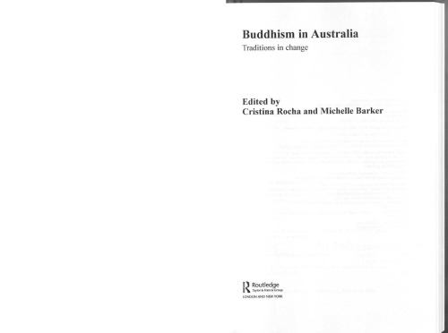 Buddhism In Australia Traditions In Change Rocha Cristina
