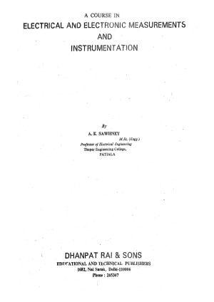 A Course In Electronics Electrical Measurements And Instrumentation Jb Gupta