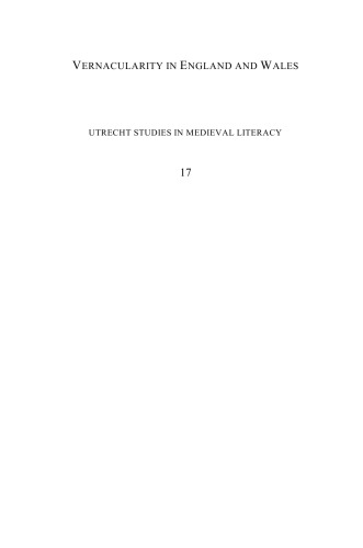 Vernacularity In England And Wales C 13001550 Elizabeth Salter Helen Wicker