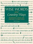 Wise Words And Country Ways For Cooks Binney Ruth