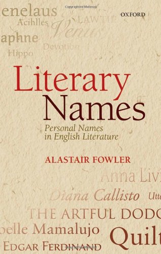 Literary Names Personal Names In English Literature 1 Publ In Paperback Alastair Fowler