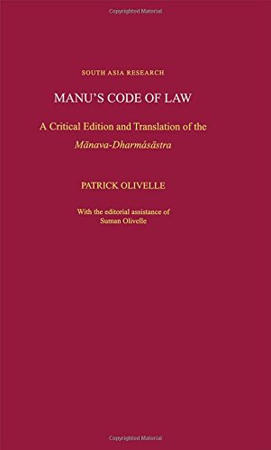 Manus Code Of Law A Critical Edition And Translation Of The Manavadharmasastra 1st Edition Olivelle