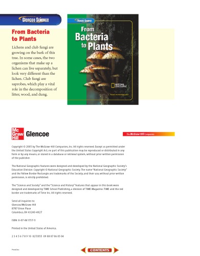 From Bacteria To Plants Glencoe Science Biggs Alton