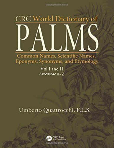 Crc World Dictionary Of Palms Common Names Scientific Names Eponyms Synonyms And Etymology 2 Volume Set Umberto Quattrocchi