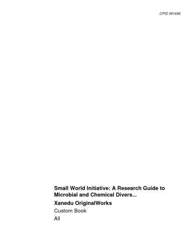 Small World Initiative A Research Guide To Microbial And Chemical Diversity 4th Edition S Hernandez