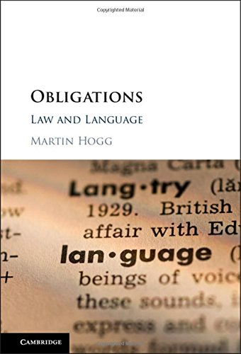 Obligations Law And Language Martin Hogg