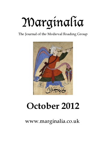 Marginalia The Journal Of The Medieval Reading Group Mark King