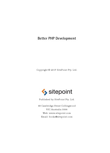Better Php Development Bruno Skvorc Christopher Pitt Reza Lavaryan