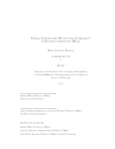 Verbal Canons And Notational Complexity In Fifteenthcentury Music Emily Carolyn Zazulia