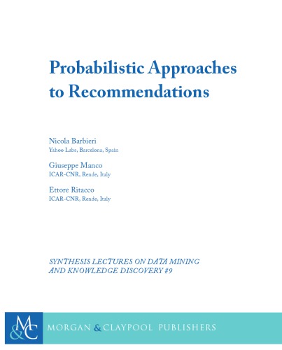 Probabilistic Approaches To Recommendations Barbieri Manco Ritacco