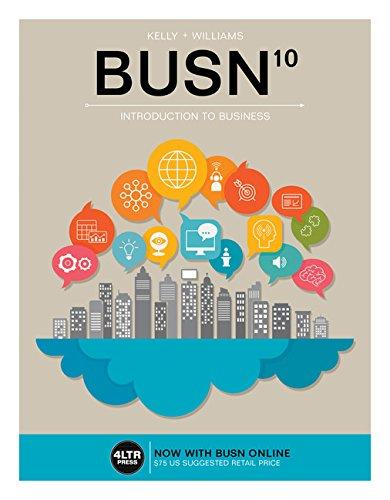 Busn 10 Introduction To Business 10th Marcella Kelly Chuck Williams