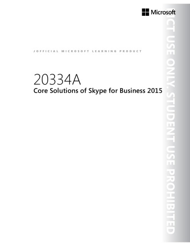 20334a Core Solutions Of Skype For Business 2015 Microsoft Corporation