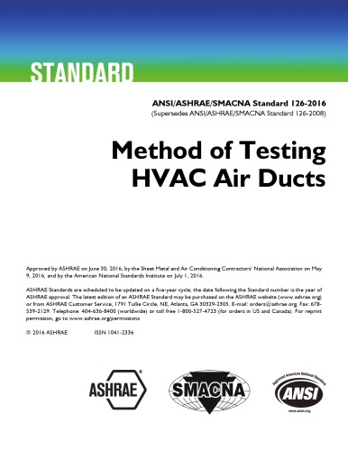 Method Of Testing Hvac Air Ducts The American National Standards Institute