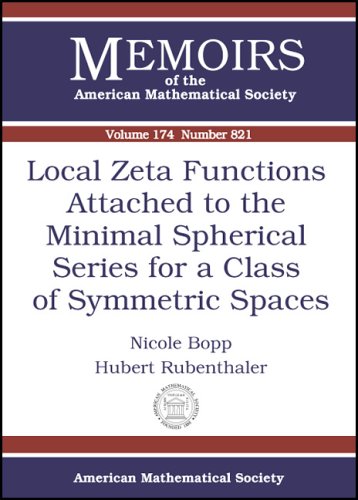 Local Zeta Functions Attached To The Minimal Spherical Series For A Class Of Symmetric Spaces Nicole Bopp