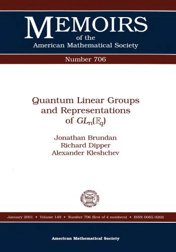 Quantum Linear Groups And Representations Of Glnfq Brundan J