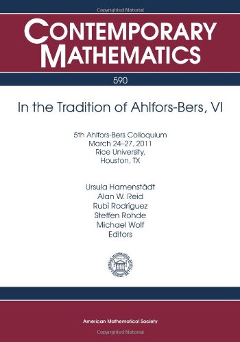 In The Tradition Of Ahlforsbers Ursula Hamenstdt Alan W Reid