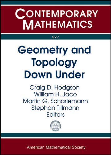Geometry And Topology Down Under Craig D Hodgson William H Jaco