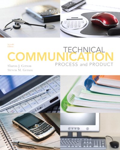 Technical Communication Process And Product 7th Edition Sharon J Gerson