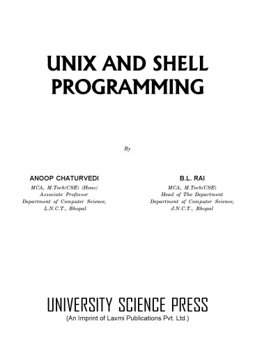 Unix And Shell Programming Anoop Chaturvedi Bl Rai