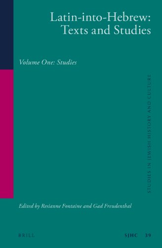Latinintohebrew Texts And Studies Volume One Studies Bilingual Resianne Fontaine
