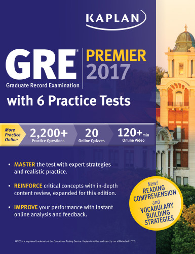Gre Premier 2017 With 6 Practice Tests By Kaplan Kaplan
