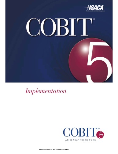 Cobit 5 Implementation Isaca