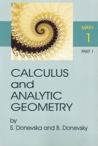 Calculus And Analytic Geometry Part 1 Donevska S Donevsky B