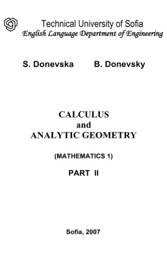 Calculus And Analytic Geometry Part 2 Donevska S Donevsky B