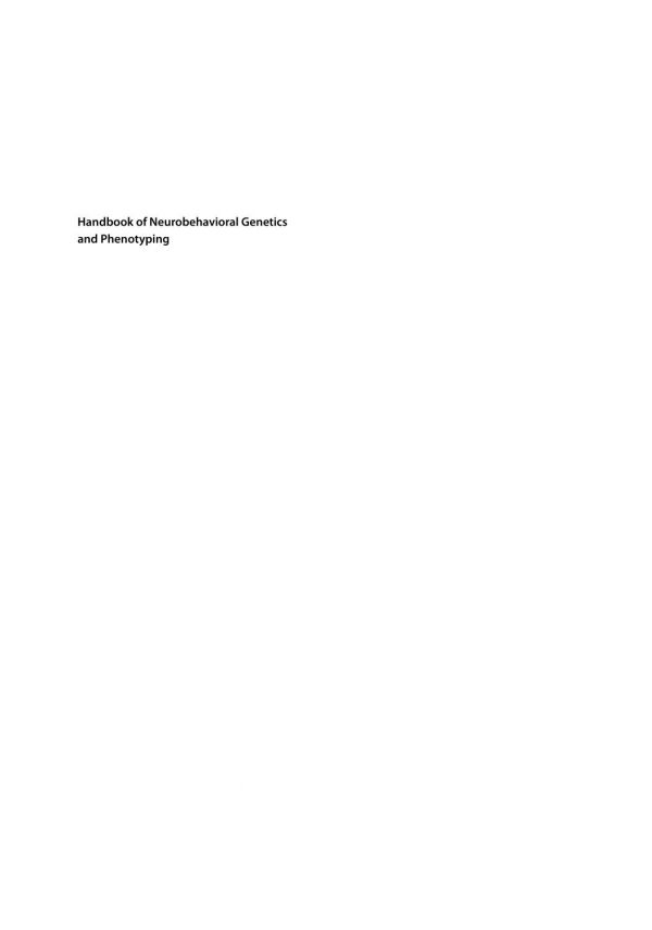 Handbook Of Neurobehavioral Genetics And Phenotyping Tucci Valter