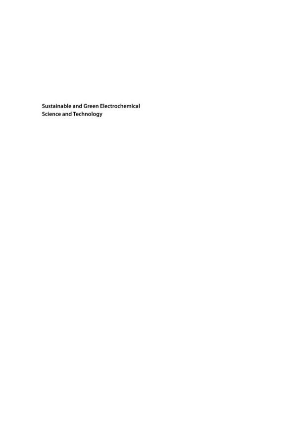 Sustainable And Green Electrochemical Science And Technology Scott