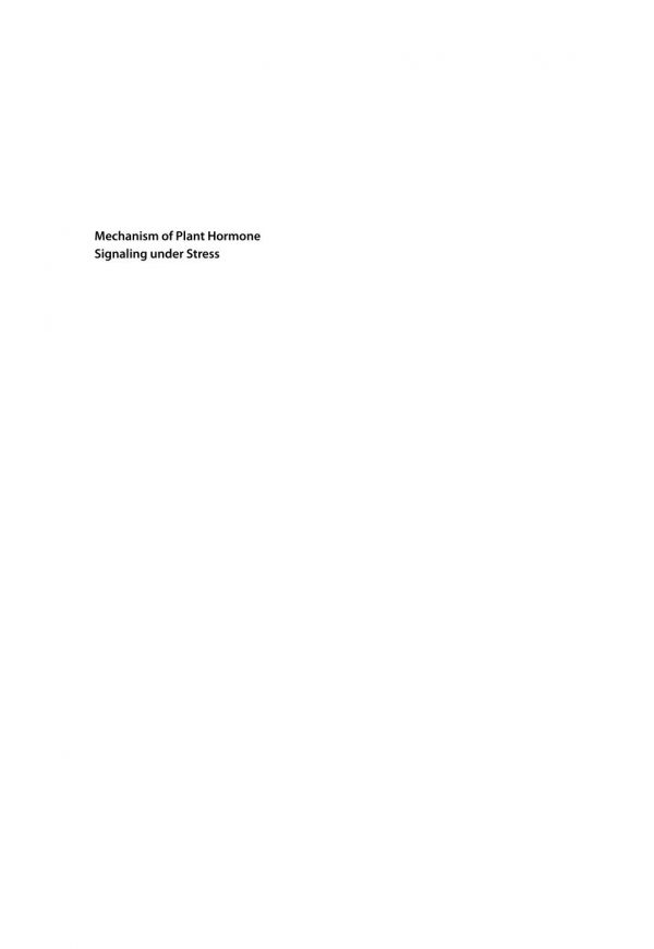 Mechanism Of Plant Hormone Signaling Under Stress Pandey Girdhar K
