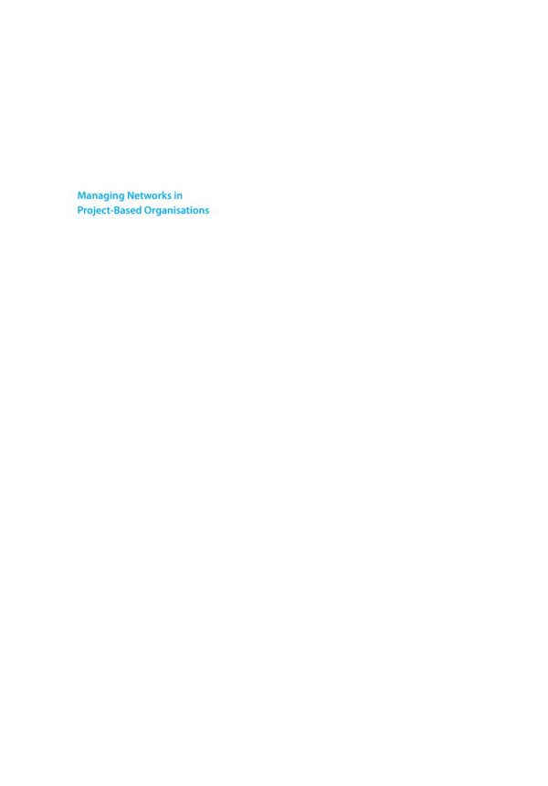Managing Networks In Projectbased Organisations Pryke Stephen