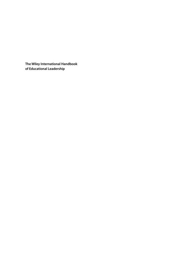 The Wiley International Handbook Of Education Leadership Bogotch