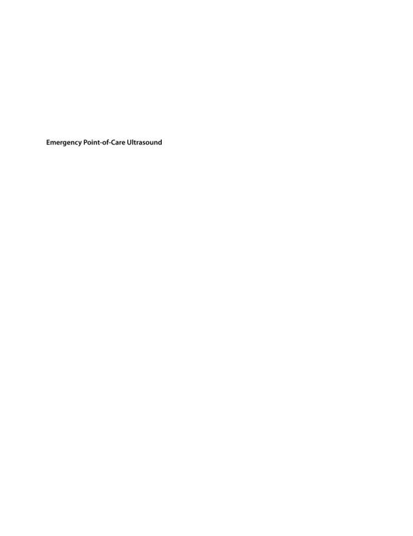 Emergency Point Of Care Ultrasound Second Edition Connolly James A Dean