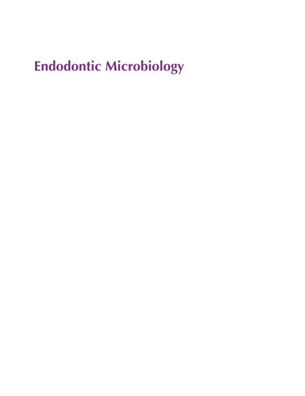 Endodontic Microbiology Second Edition Fouad Ashraf F