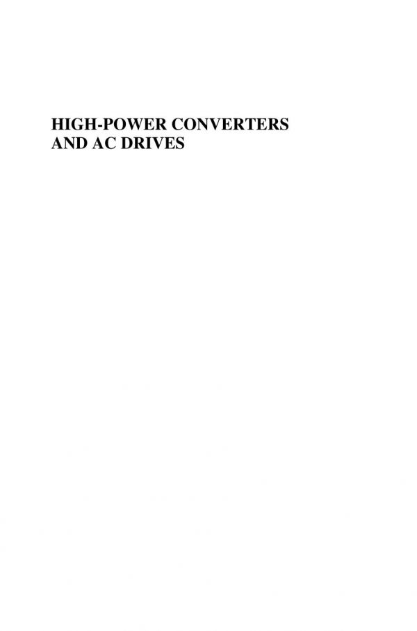 Highpower Converters And Ac Drives 2nd Edition Narimani Mehdi Wu