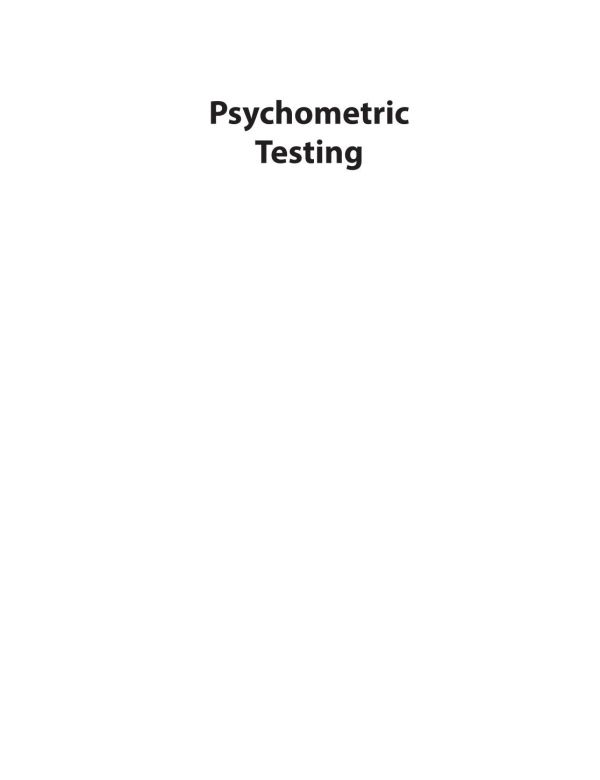 Psychometric Testing Critical Perspectives Cripps Barry