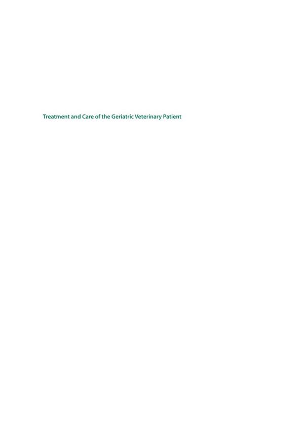 Treatment And Care Of The Geriatric Veterinary Patient 1st Edition Gardner