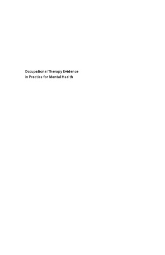Occupational Therapy Evidence In Practice For Mental Health Second Edition Cathy Long